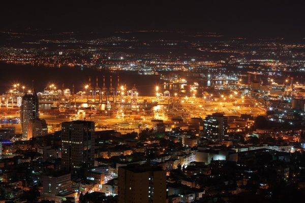israel, haifa, terminal, port, city, night, lighting, sea, architecture, israel, haifa, haifa, haifa, haifa, haifa